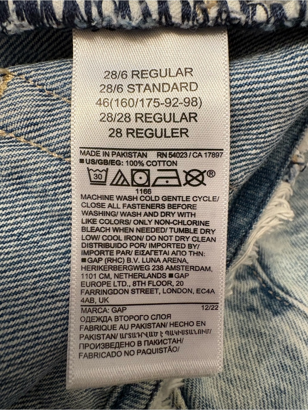 NWOT GAP Wide Baggy Low Rise Acid Wash Jeans Women’s 28/6 - Picture 11 of 14